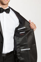 Premium Notch Lapel Black Tuxedo Jacket - The Groomsman Suit