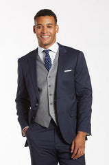 Textured Gray Vest - The Groomsman Suit
