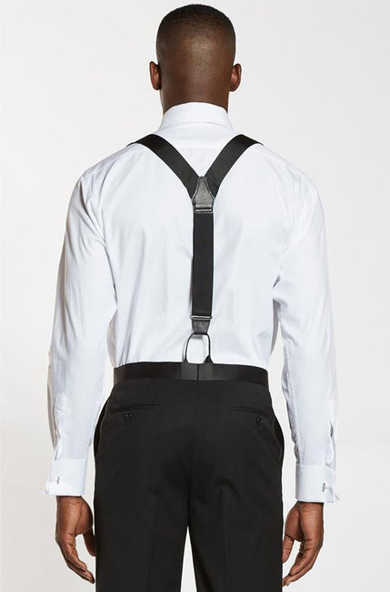 The Groomsman Suit - Back to Black - Formal Black Suspenders