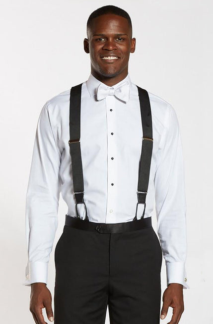 The Groomsman Suit - Back to Black - Formal Black Suspenders