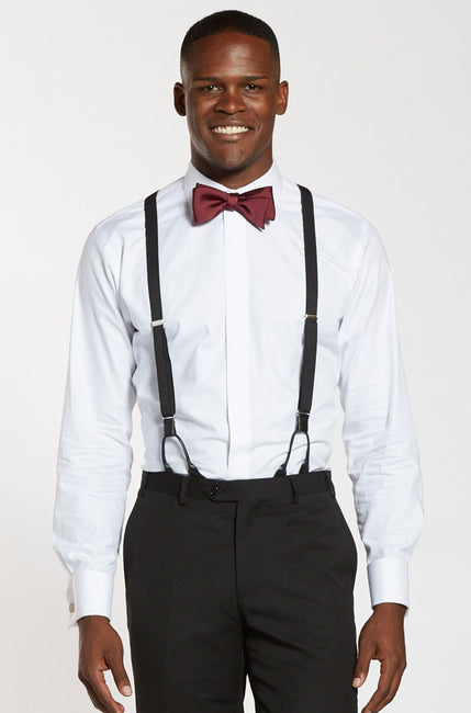 The Groomsman Suit - Jet Set - Classic Black Suspenders