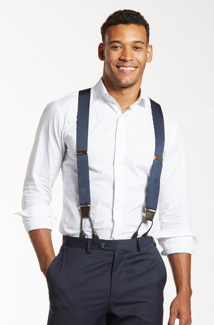 The Groomsman Suit - Royal Sapphire - Classic Navy Suspenders