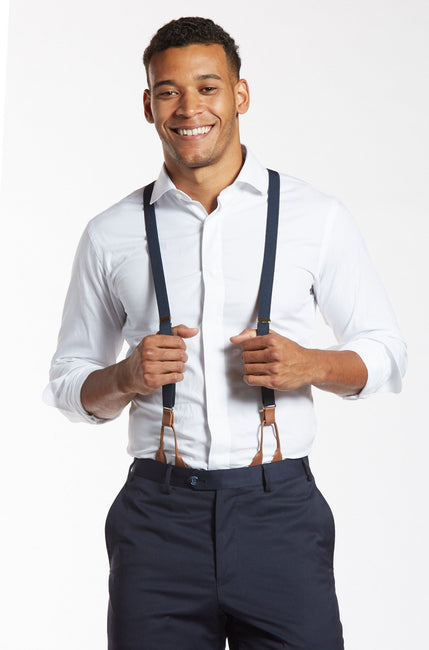 The Groomsman Suit - Navy Baby - Classic Navy Suspenders