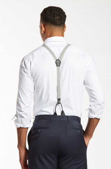 The Groomsman Suit - Cool Steel - Classic Grey Suspenders