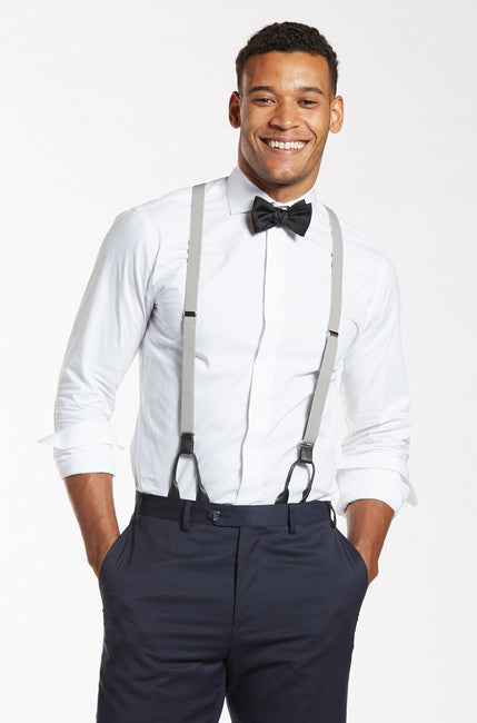 The Groomsman Suit - Cool Steel - Classic Grey Suspenders