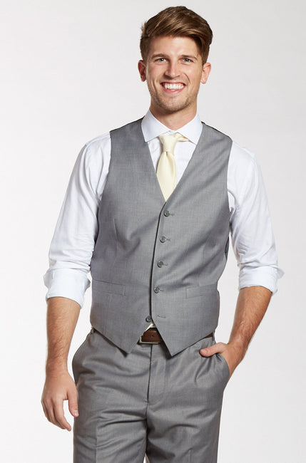 The Groomsman Suit - Textured Gray Vest